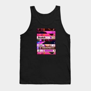 90s Retro VHS Tapes Neon Pink Tank Top
